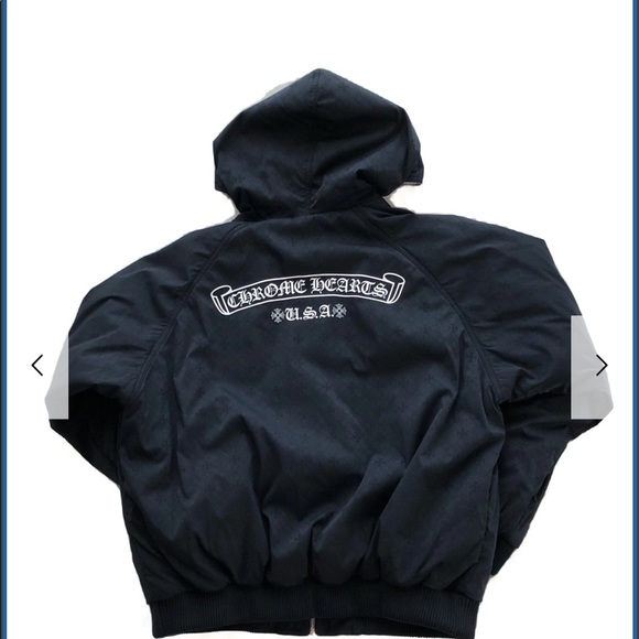 chrome hearts arm jacquard zip hoodie